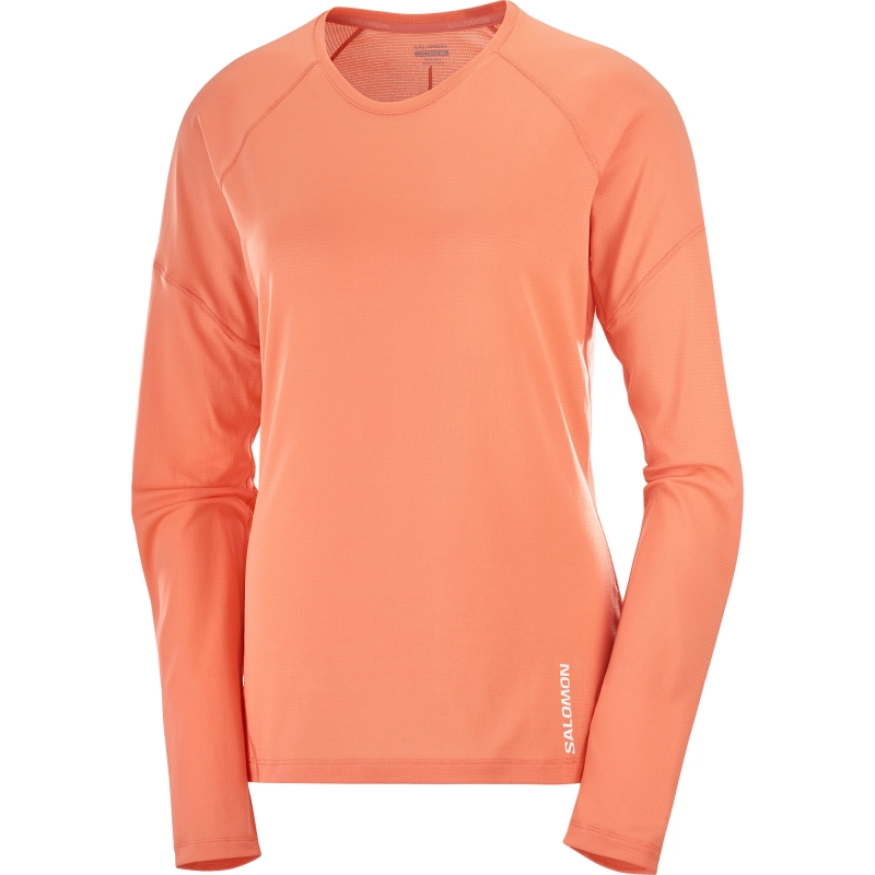 Salomon Cross Run LS Tee W - Coral - női