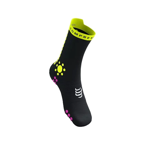 CompresSport Pro Racing Socks V4.0 Trail - Black/Safe Yellow