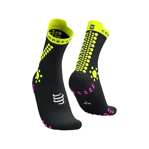 CompresSport Pro Racing Socks V4.0 Trail - Black/Safe Yellow