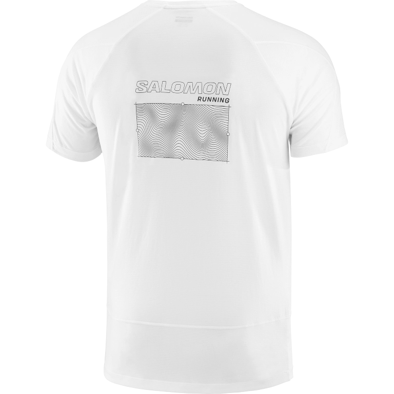 Salomon Cross Run SS Tee GFX M - White - férfi