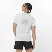 Salomon Cross Run SS Tee GFX M - White - férfi thumbnail